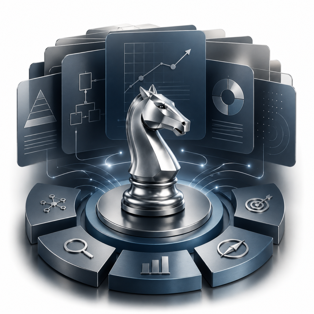 Illustration representing a company dominating a focused market niche